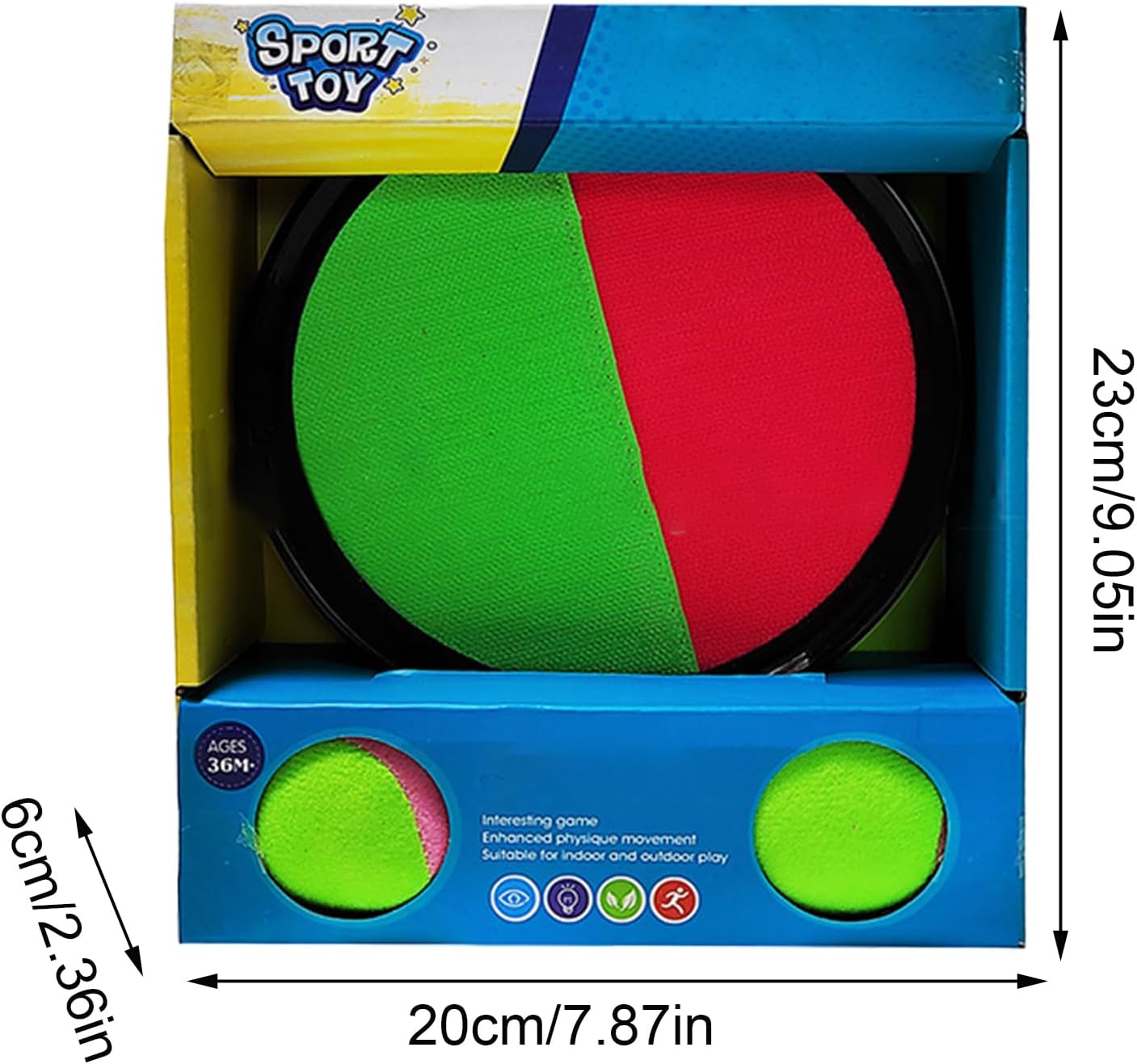 Tossing and Catch Ball, Ball Toss Game Kids, Sticky Sports Toy Set, 9.06 x 7.87 x 2.36 Inches, Engaging Activity for Outdoor Play, Camping, Travel, Playground, Parent Child Bonding