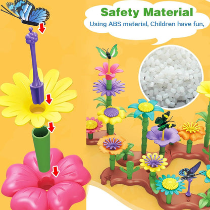 322 Pcs Flower Garden Building Toys for Kids, Build A Flower Garden Toy Sets - Educational Stem Preschool Construction Creative Play Toys for Girls Age 3, 4, 5, 6, 7, 8, Ideal Christmas Birthday Gift