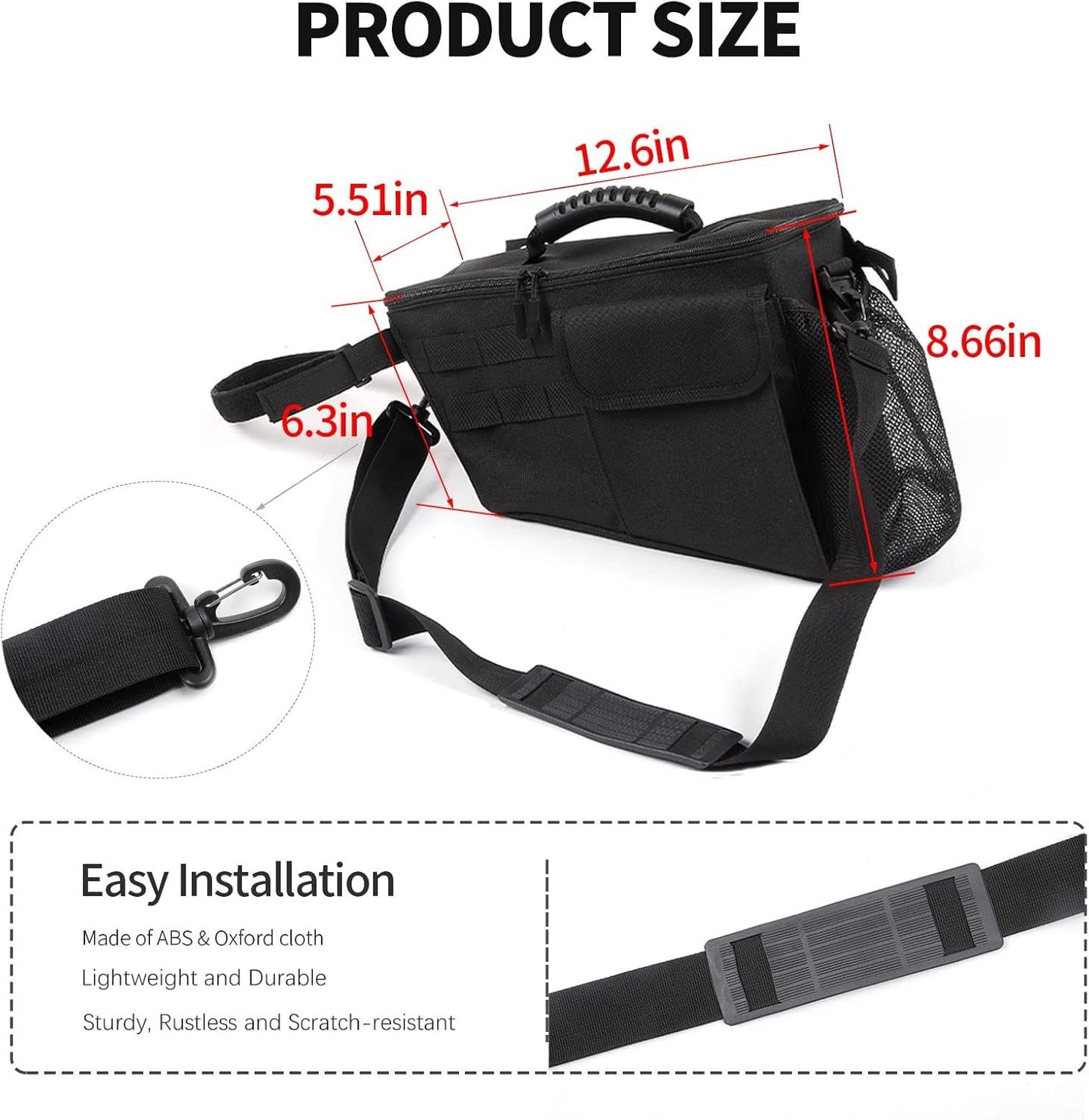 RT-TCZ Trunk Organizer, Driver Side Storage Bag Interior Accessories for 2018-2022 Jeep Wrangler JL 4-Door