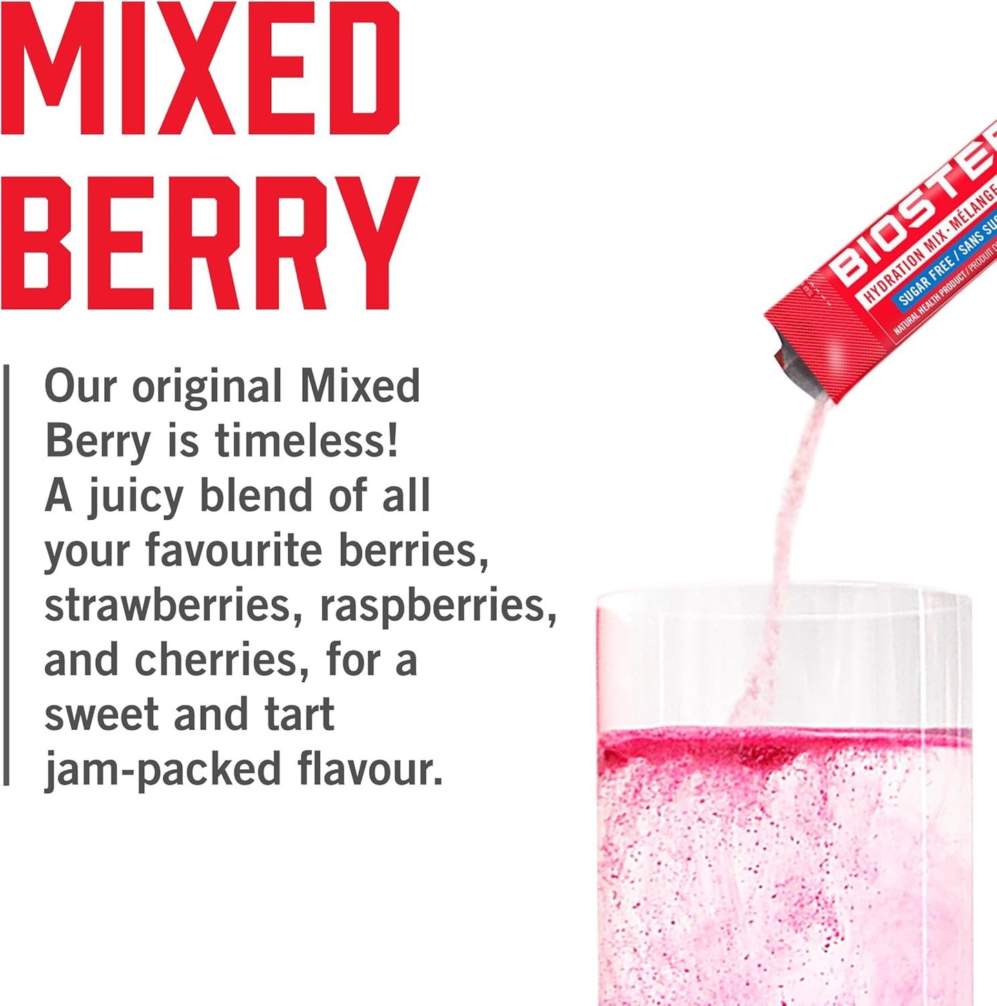 BioSteel Hydration Mix, Proudly Canadian - Great Tasting Hydration with Zero Sugar, and No Artificial Flavours or Preservatives, Mixed Berry Flavour, 12 Single Serving Packets