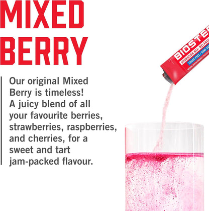 BioSteel Hydration Mix, Proudly Canadian - Great Tasting Hydration with Zero Sugar, and No Artificial Flavours or Preservatives, Mixed Berry Flavour, 12 Single Serving Packets