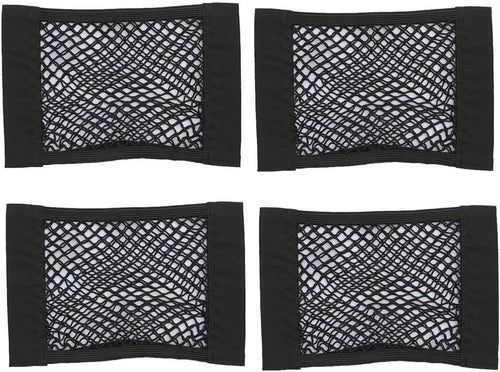 TOMVAES 4 Pack Car Trunk Net Mesh Auto Cargo Storage Organizer Small Elastic Netting Pocket Wall Sticker Add on Pouch Bag for SUV, Truck, RV,25x30cm