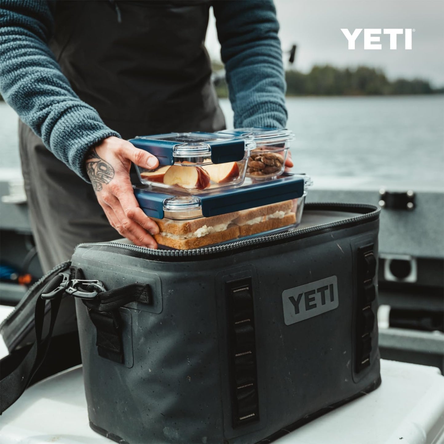YETI Food Storage Container, BPA Free, Locking & Airtight Lid, Microwave & Freezer Safe, Leak-Proof, Cooler and Thin Ice Compatible, Navy, Large