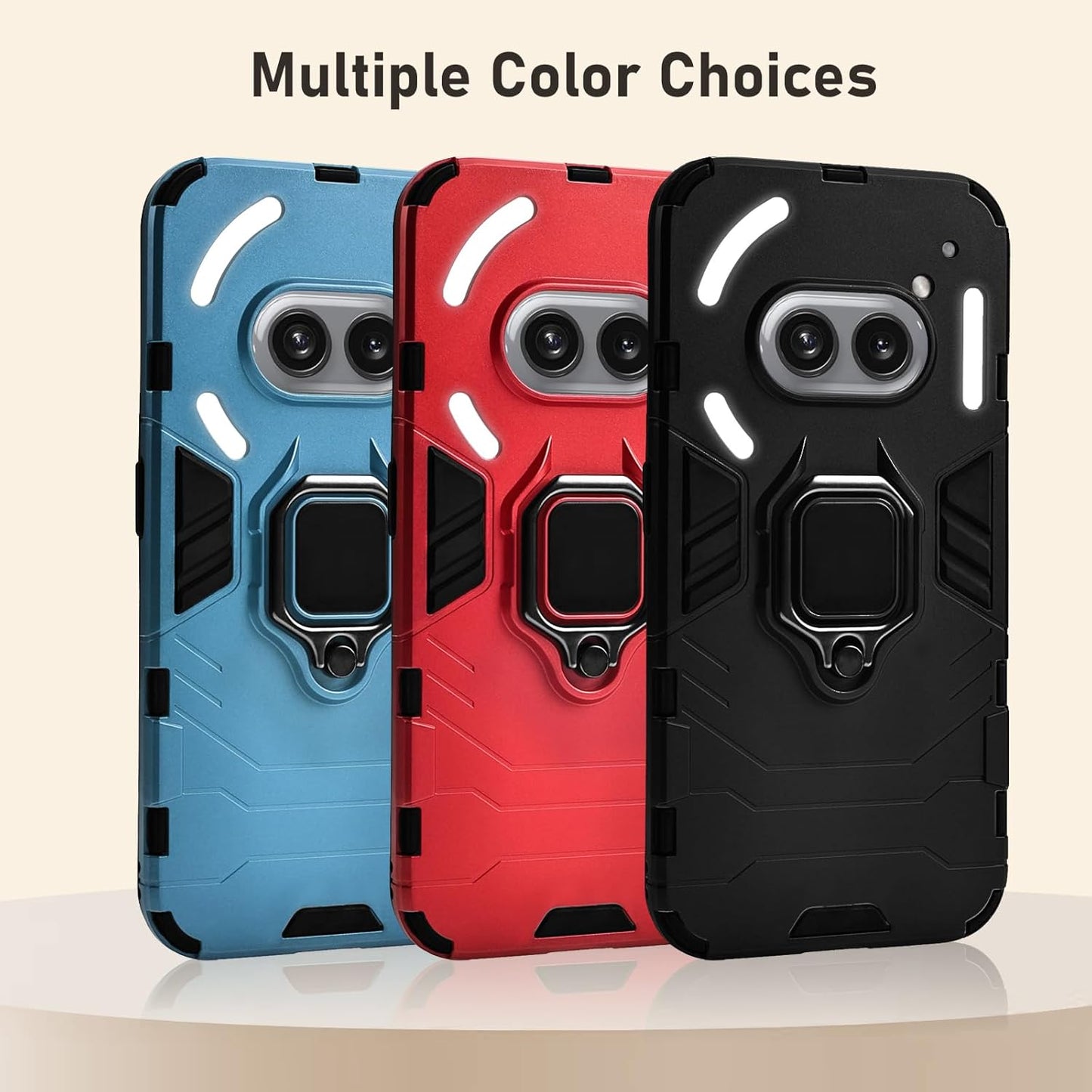 Solanaluna for Nothing Phone 2a Case, Case Dual Layer Protective Heavy Duty Armor Rugged [Military-Grade] Protective，Nothing Phone 2a Magnetic Kickstand Car Holder Phone Case (Blue)
