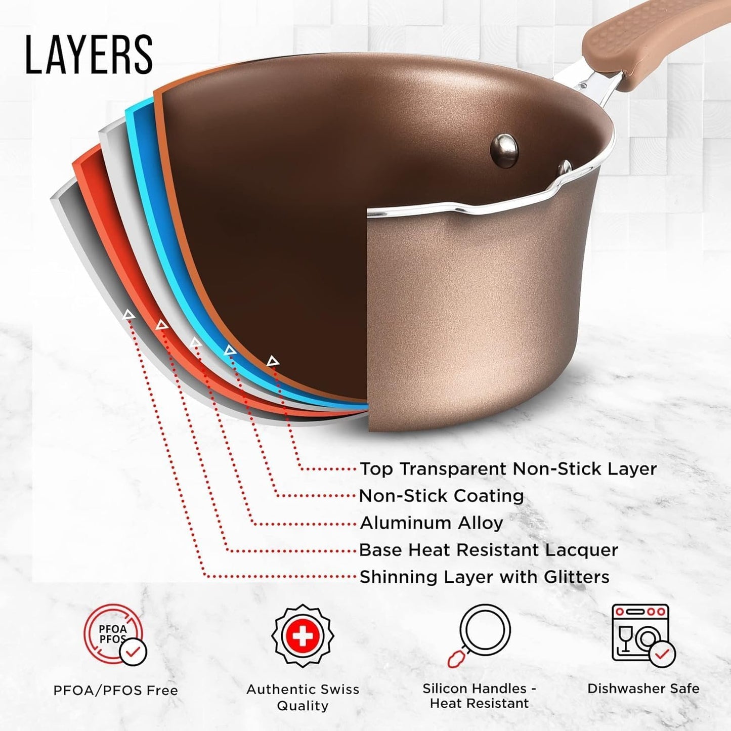 Pots and Pans Set Non Stick Ceramic, 23-Piece Cookware & Bakeware Sets with Plaid Pattern, Stackable Design, Dishwasher Safe, Stain-Resistant, Oven & All-Stove Safe, Tempered Glass Lid, Golden