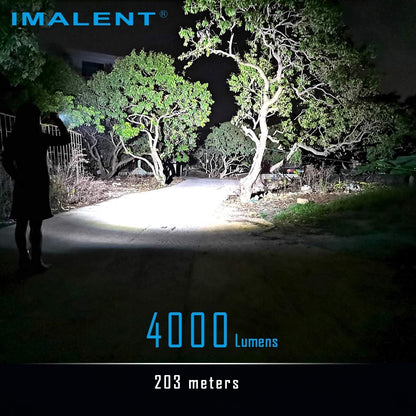 IMALENT LD70 LED Torch, 4000 Lumens EDC Rechargeable Torch with 1 CREE XHP 70.2 LED, 203 Meters Throw, Brightest Flashlight Best for Camping, Repairing, Inspection (Black)