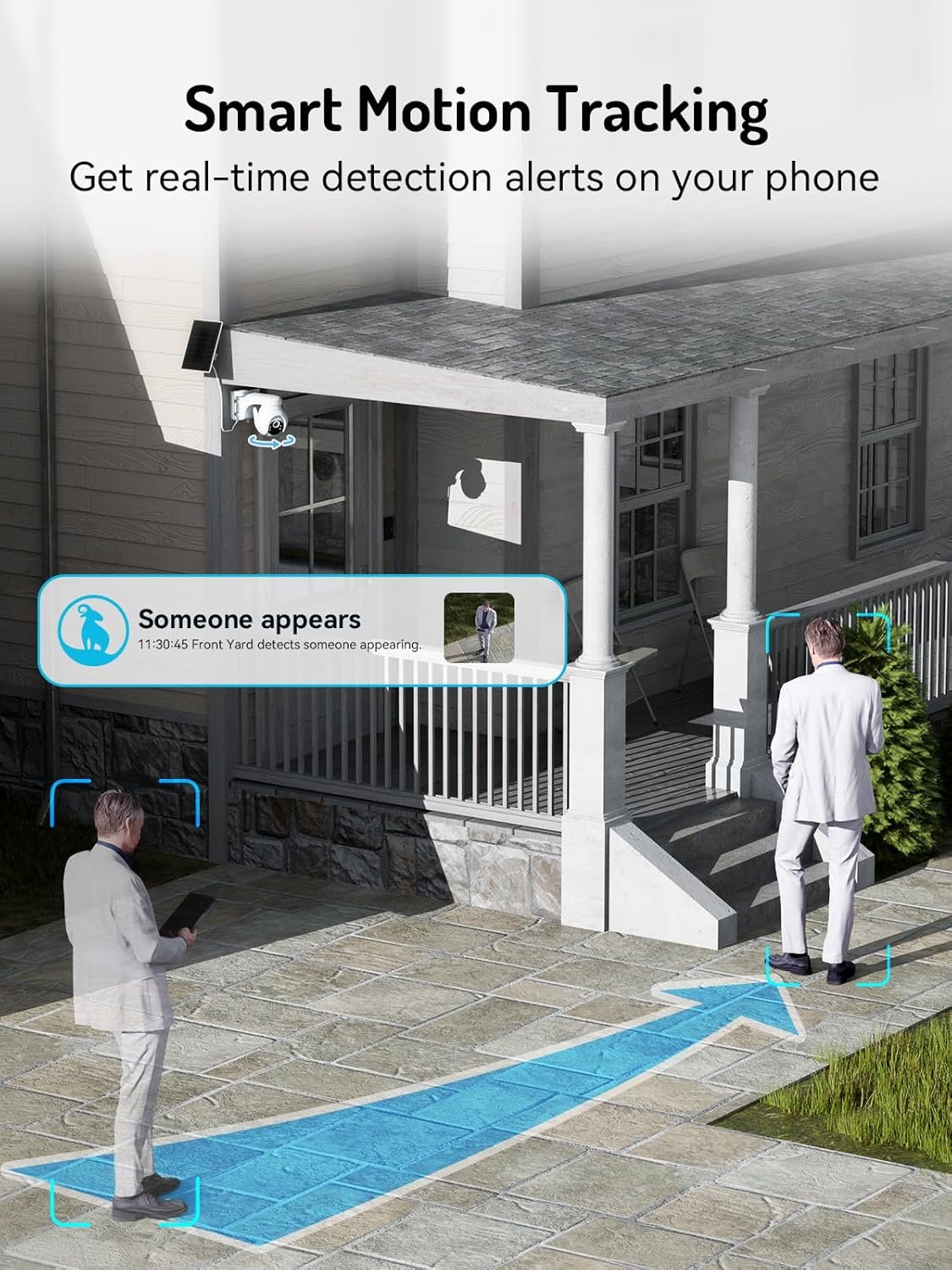 blurams Outdoor Camera Wireless w/Solar Panel, 360° PTZ Security Cameras Wireless Outdoor with Human Auto Tracking, 2K IR/Color Night Vision, IP65 Weatherproof, Battery Powered, 2.4GHz Only