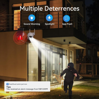 TMEZON 4MP Battery Operated Outdoor Security Camera Wireless Can be Compatible with Base Stations MZ-E1-W300 Eseecloud APP