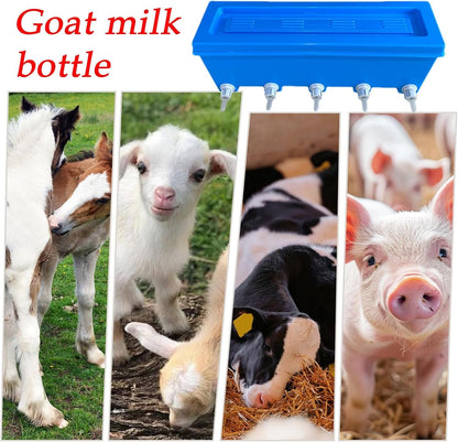 Lamb Milk Feeder | Nursing Lamb Multi-Pacifier Bucket Milk Bottle - Easy to Clean Reusable Livestock Drinking & Watering Supplies, Goat Feeder for Farm Animal