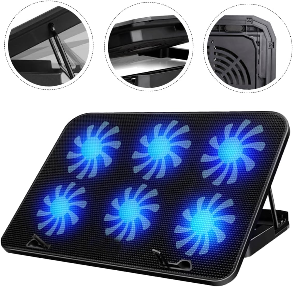 DIYEAH Laptop Cooler with Fans Ergonomic Cooling Pad for Gaming Laptops Rapid Temperature Control Stand for Comfortable Use Compatible with Notebooks