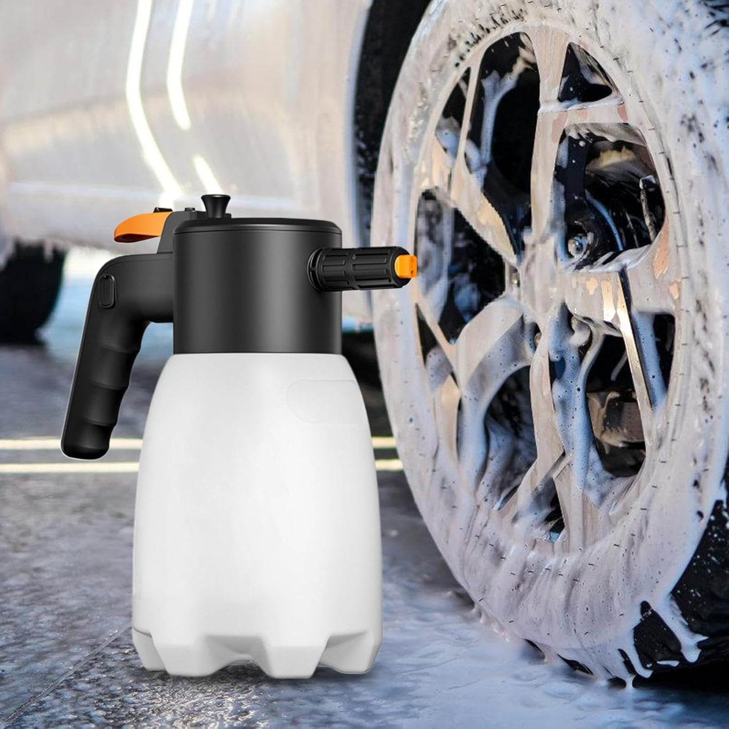 Car Wash Sprayer, Multifunctional Foaming Sprayer, 1.8L Electric Cleaning Tool, Reusable Vehicle Supplies for Daily Car Care, Auto Detailing, Exterior Washing, Interior Maintenance, Garage Use