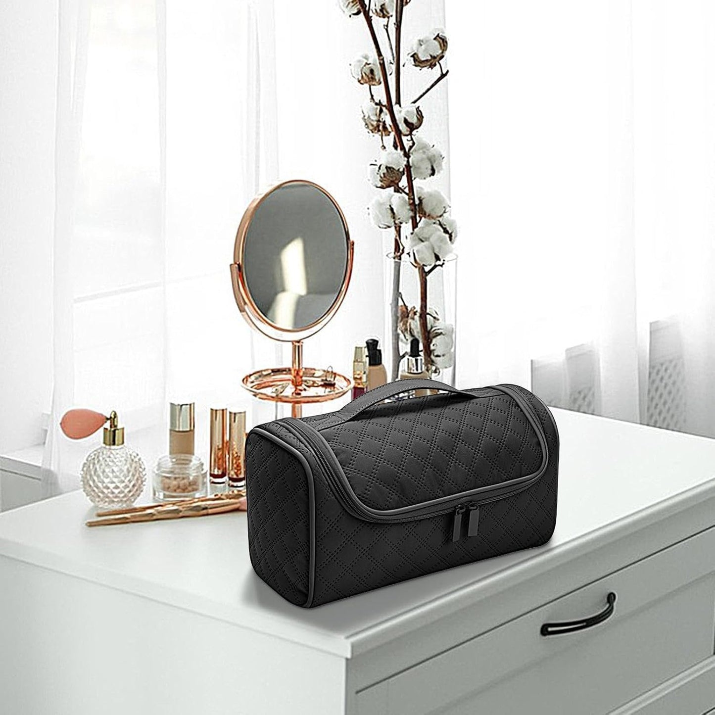 Hair Dryer Travel Case, Hair Dryer Storage Bag for Dy-Son Airwraps & Shark Flexstyle Attachment, Portable Hair Tool Travel Bag Organizer with Hooks