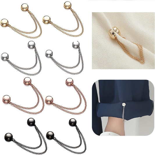 Multi-function Magnetic Clothing Clips Magnetic Clothes Clips Powerful Hijab Magnets with Chain Multi-Purpose Magnetic Pinless Brooch for Cardigan Cuff Hem Clothes Pins Fashion Accessories
