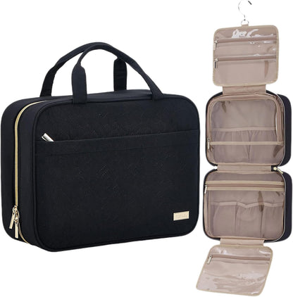 mivceklw Hanging Toiletry Bag, Travel Cosmetic Organizer, Waterproof Makeup Pouch, Large Capacity Storage, Foldable Design, Exquisitely Crafted, 12.6x9.06x4.33in