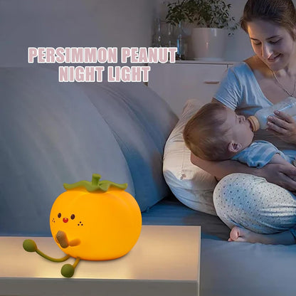 Silicone Lamp - Adorable Persimmon Multi-Color Lamp | 3 Dimmable, Touch-Sensitive, Rechargeable, Night Light for Kids, Soothing Bedtime Ambience