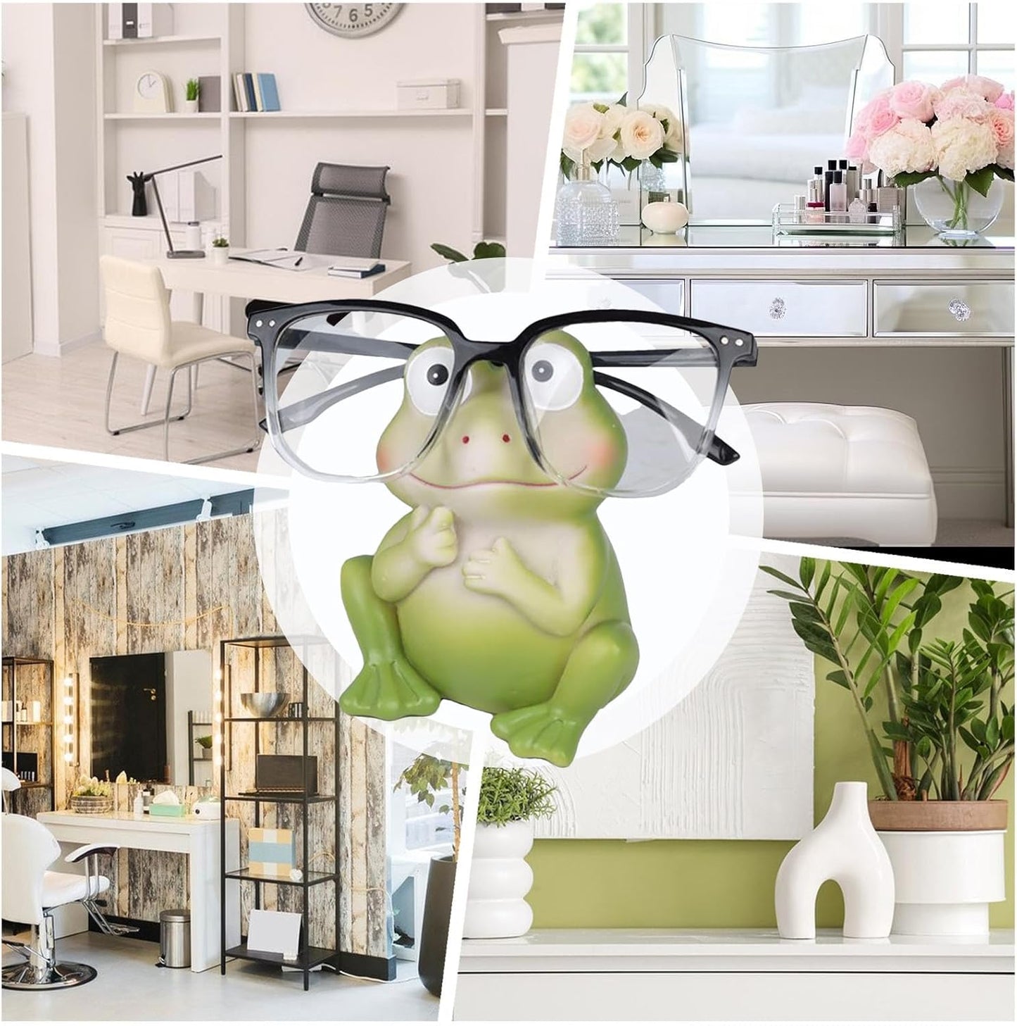 Generic Glasses Stand Frog Statue - Eye Glass Holder, Animal Figure Memory, Decorative Glasses Organiser, Desktop Ornament, Bedside Table Display for Bedroom, Home Accessories, Easy to Use
