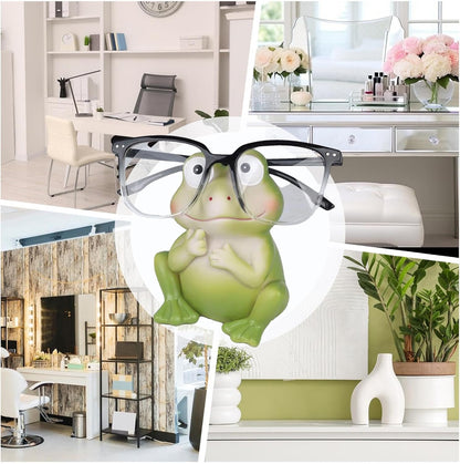 Generic Glasses Stand Frog Statue - Eye Glass Holder, Animal Figure Memory, Decorative Glasses Organiser, Desktop Ornament, Bedside Table Display for Bedroom, Home Accessories, Easy to Use