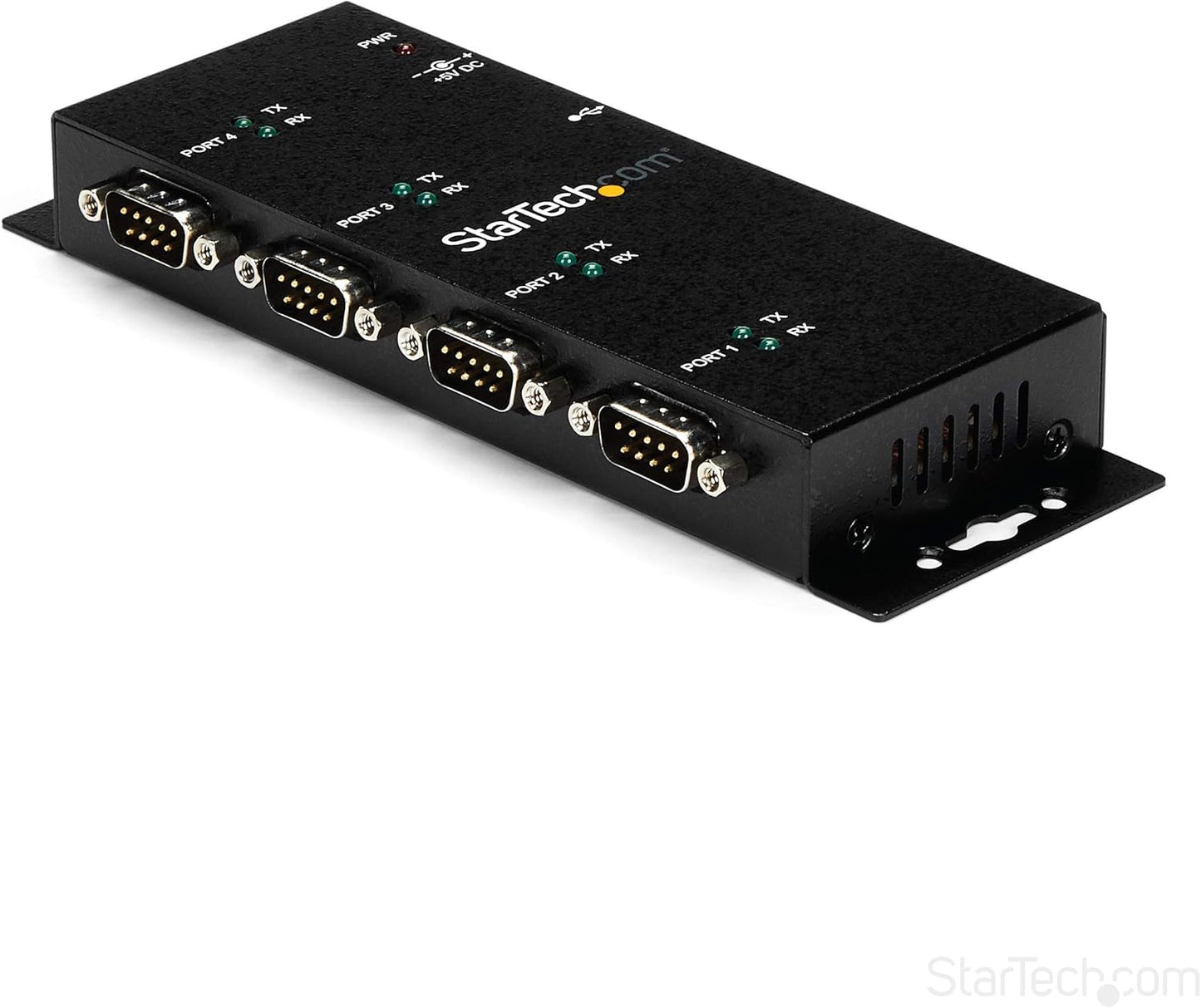 StarTech.com USB to DB9 RS232 4 Port Serial Adapter Hub - Industrial and Wall Mountable DIN Rails - COM Port Retention - USB to DB9 RS232 Hub (ICUSB2324I)