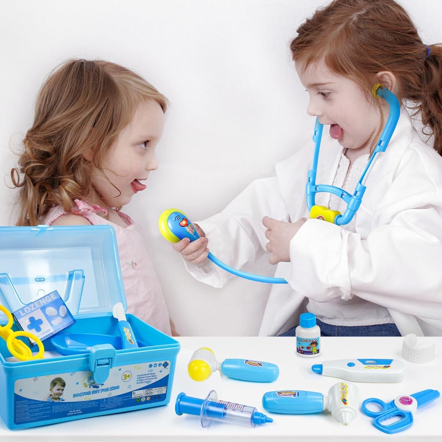 Doctor Kit Kids Toys for 2 3 4 Year Old Girl Boys, Dentist Kit Pretend Play Dress Up Game Medical Kit Costume Educational Toddler Toys for 2 3 4 5 6 + Year Old Boys Girls Birthday Gifts