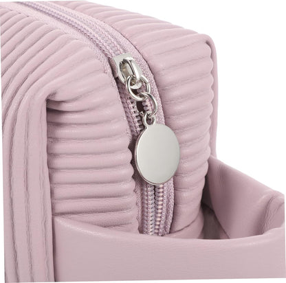 Cosmetic Bag Hand Makeup Bag Make Up Bag Bags Capacity Makeup Bag Make Up Bag Make up Bag Toiletry Bag Tote Bag for Makeup Accessory Pink Leather, pink, modern