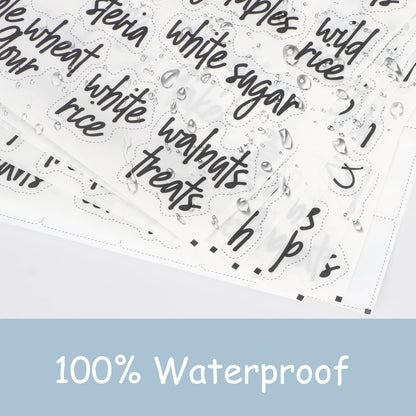 FYY Home Organization Labels,168PCS Preprinted Food Label Stickers for Kitchen Pantry Storage and Cleaning,Water & Oil Proof Pantry Label Stickers for Jars, Canisters,Boxes,Bins, Black