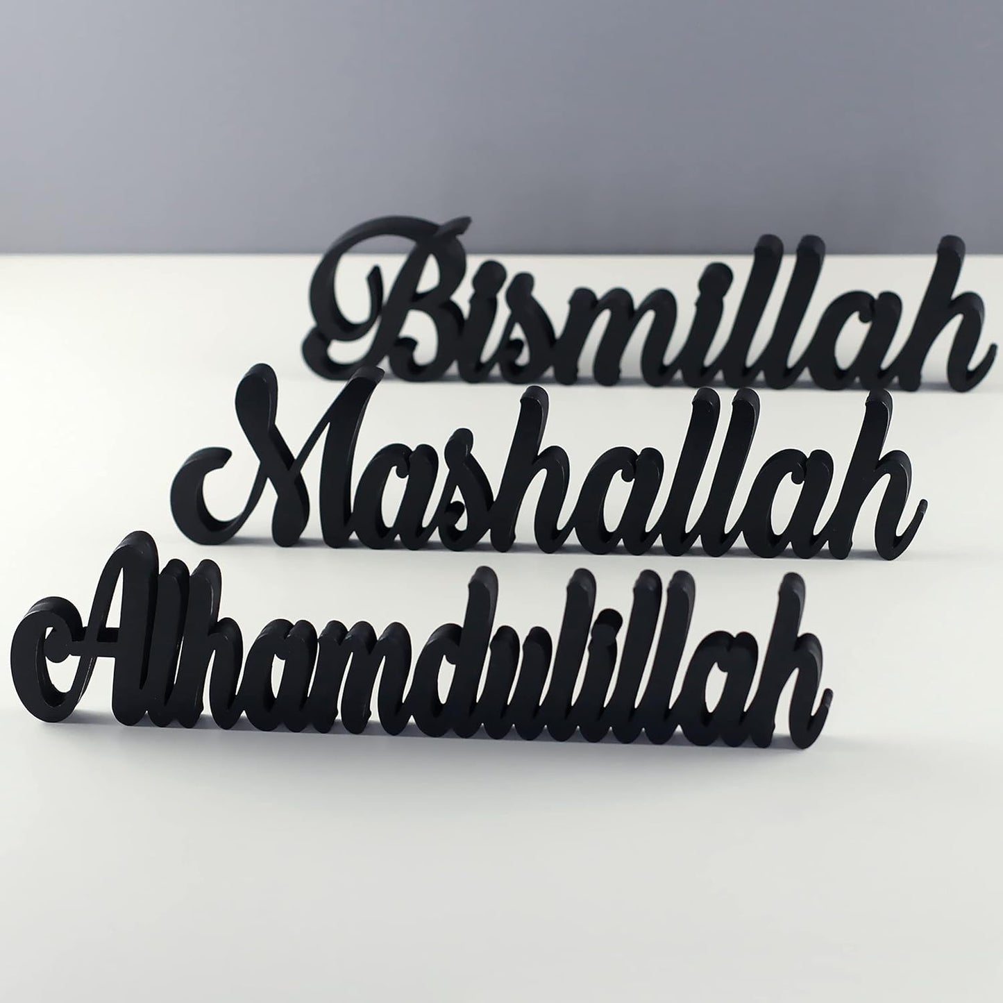 iwa concept Bismillah, Alhamdulillah, Mashallah | Home Decor for Table or Shelves | Ramadan Gifts and Eid Decorations | Islamic Table Decor