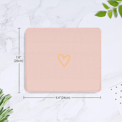 Ksriylm Square Aesthetic Cute Heart Mouse Pad Office Home Personalized Mouse Mat Waterproof Mouse Pad Non-Slip Rubber Base Computer Mouse Pads for Wireless Mouse,Pink
