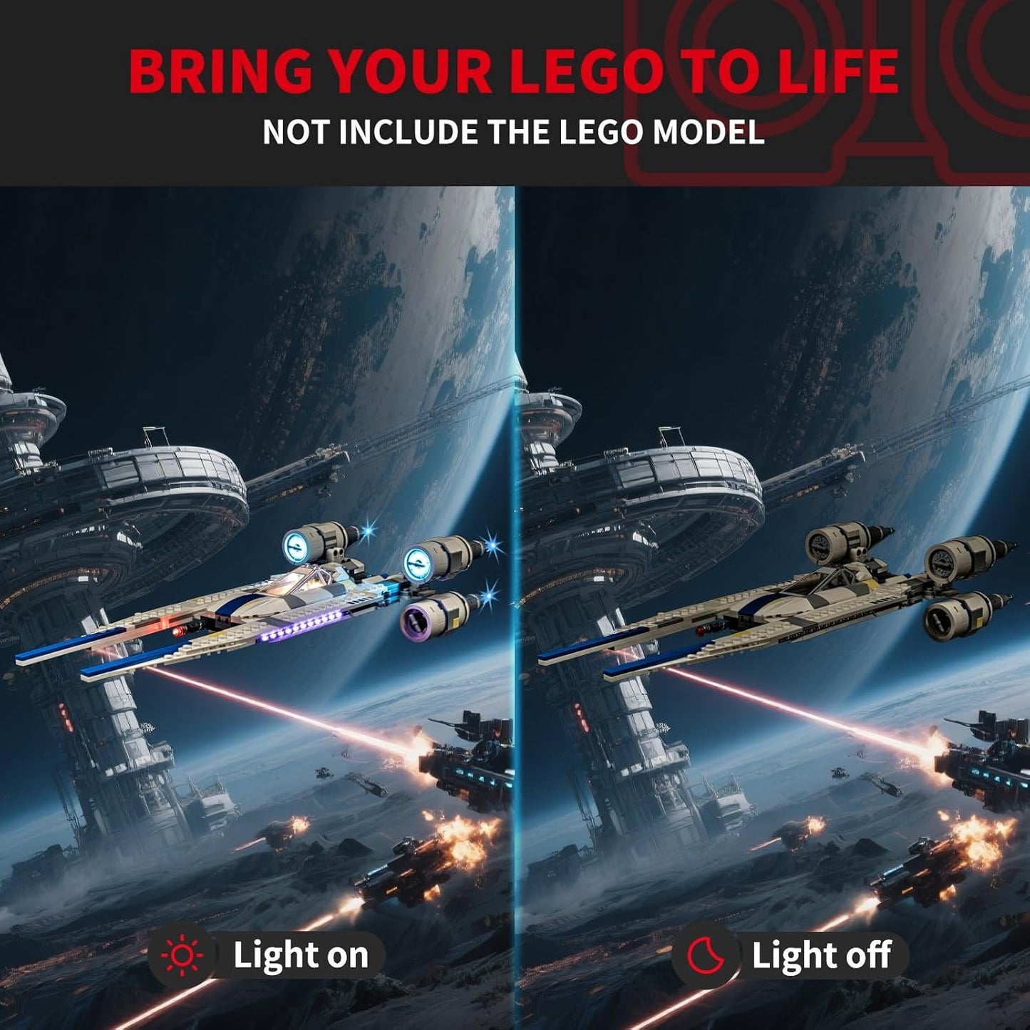 BRIKSMAX Light Kit for Lego-75399 Rebel U-Wing Starfighter -Led Lighting Compatible with Lego Star Wars Building Set- Not Include Lego Set