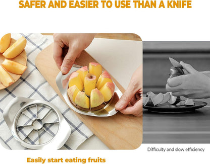 Fruit Cutter apple slicer 8 slices,Anti-Slip Handle Easy to Use,8-Blade apple corer,Time-Saving,Stainless Steel Cutter and Divider For apple Tomato Orange Pear Pineapple,kitchen gadgets Tool