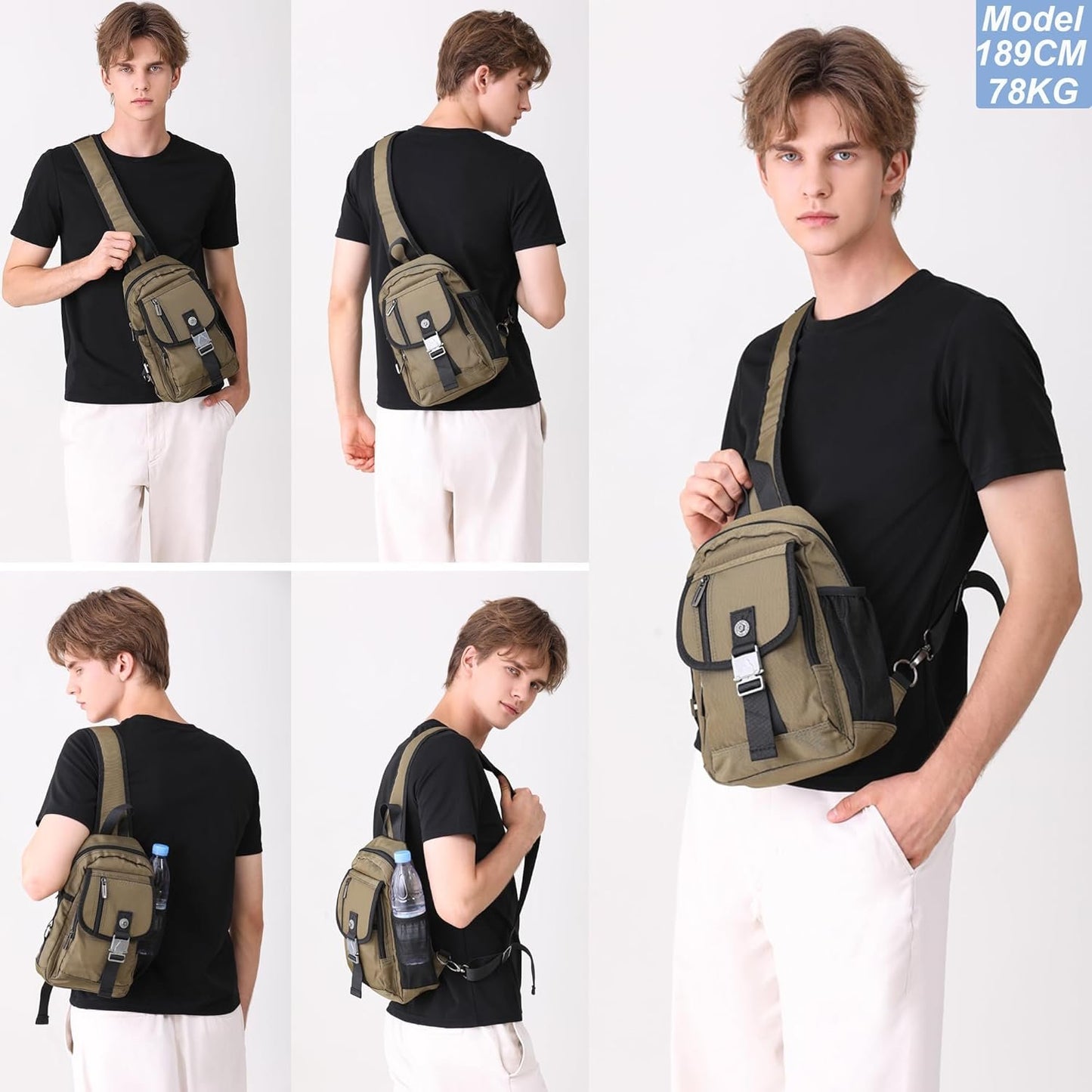 NICGID Sling Bag Chest Shoulder Backpack Crossbody Bags for Tablet Laptop Outdoor Hiking Men Women
