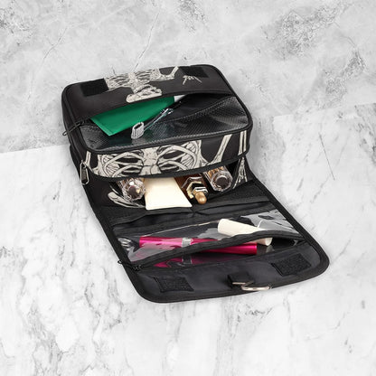 Hanging Toiletry Bag Large Cosmetic Travel Bag Portable Makeup Pouch Waterproof Travel Organizer Bag, Skull, One Size, Sport