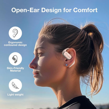 TOUGH ON True Open Ear Earbuds Wireless Bluetooth 5.3 Headphones with Microphone, Earbuds with Earhooks, ENC Noise-Cancellation, 45H Playtime, Long-Lasting Comfort, Crystal-Clear Calls for Driving/Gym