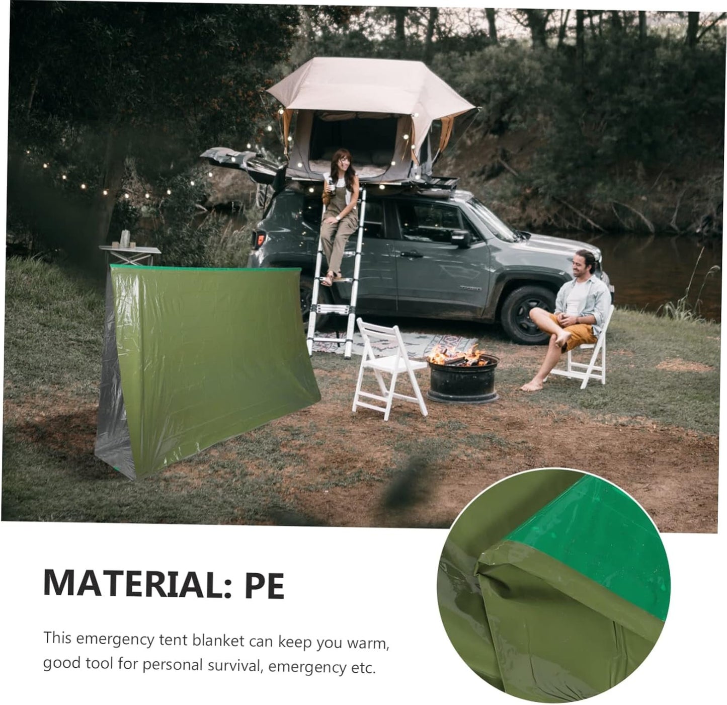 EXAOMBLE Lightweight Emergency Survival Tent Compact Thermal Blanket for Camping and Hiking Windproof Outdoor Shelter for Expeditions and Emergency Situations