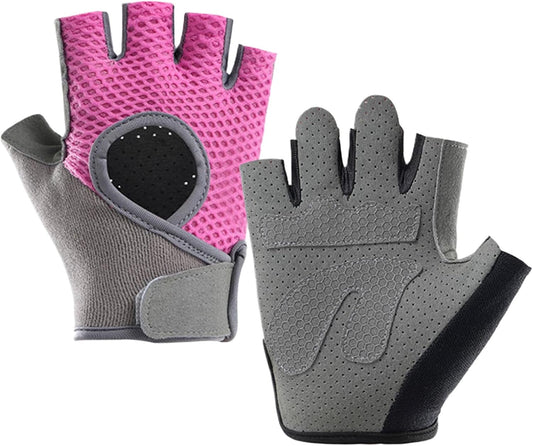 Fitness Gloves, Gym Weight Lifting Gloves, Training Hand Gear, Padded Palm Protection, Breathable Anti-Slip Grip, 1 Pair Black, Sportswear for Indoor Workouts Rock Climbing Cycling