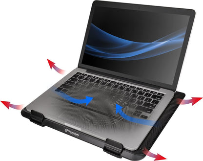 Thermaltake Massive A23 Steel Mesh Panel Single 120mm Fan 10"-16" Laptop Notebook Cooling Pad CL-N013-PL12BL-A, Black