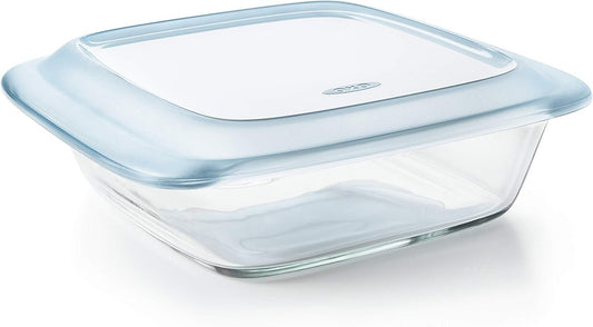 OXO Good Grips Freezer-to-Oven Safe Glass Baking Dish with Lid, 8x8, Clear