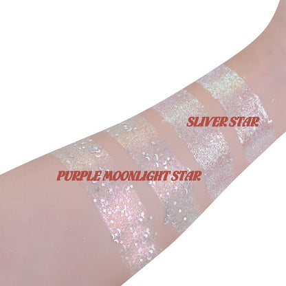 Face Glitter, Body Glitter, Glitter Makeup Face Paint for Eye Lip Hair, Festival Rave Accessories, Safe for Face, Easy Application & Removal, Silver Glitter