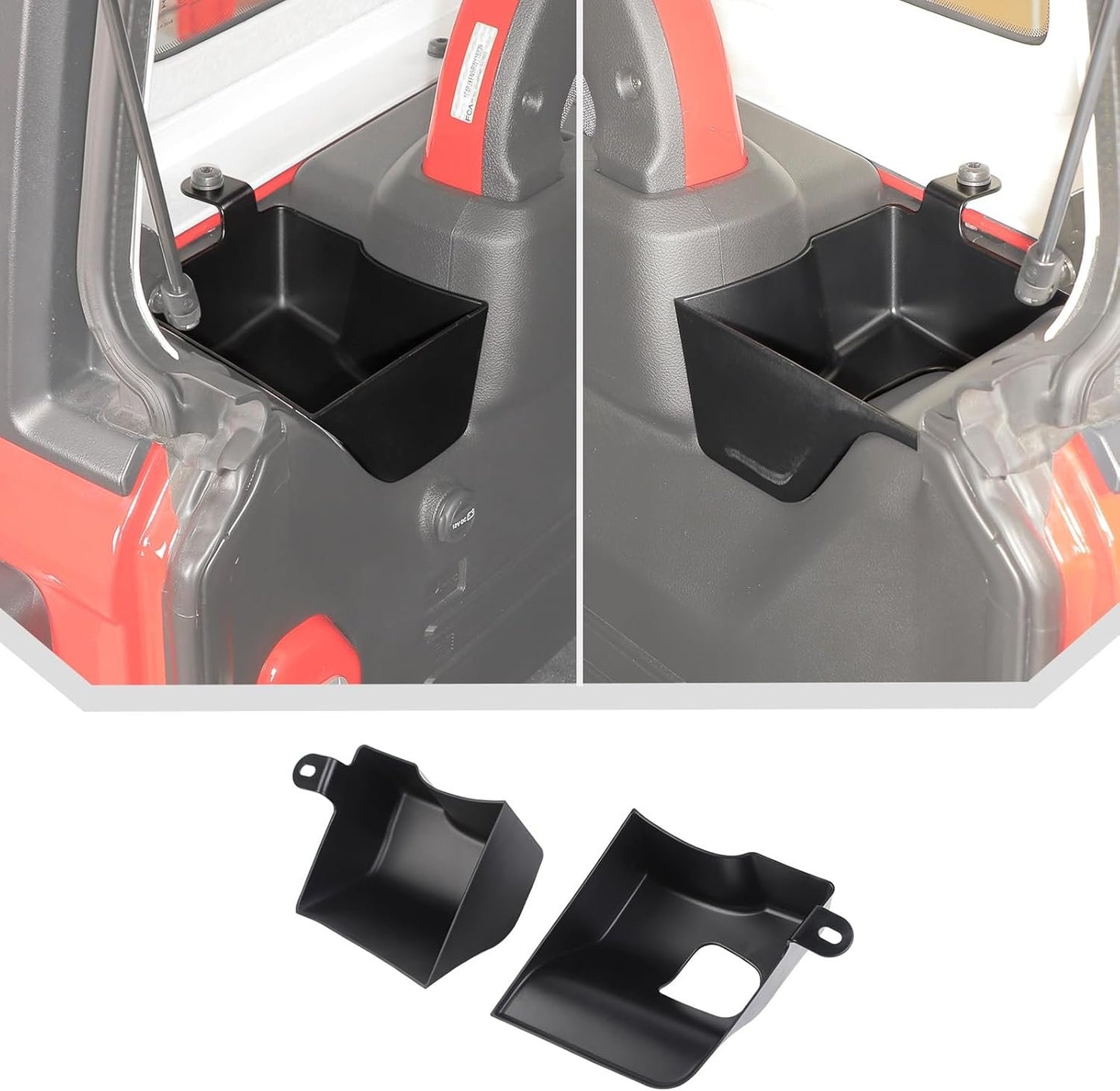 JeCar Wheel Well Storage Rear Trunk Organizer for 2024+ Jeep Wrangler JL JLU 4-Door Interior Accessories Black (Trunk Storage L&R)