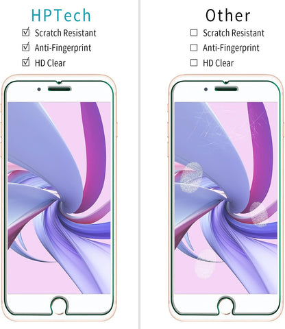 [2-Pack] HPTech Screen Protector For iPhone 8 Plus, iPhone 7 Plus, iPhone 6S Plus, iPhone 6 Plus Tempered Glass Film (5.5-Inch) Case Friendly, Bubble Free, Easy Installation