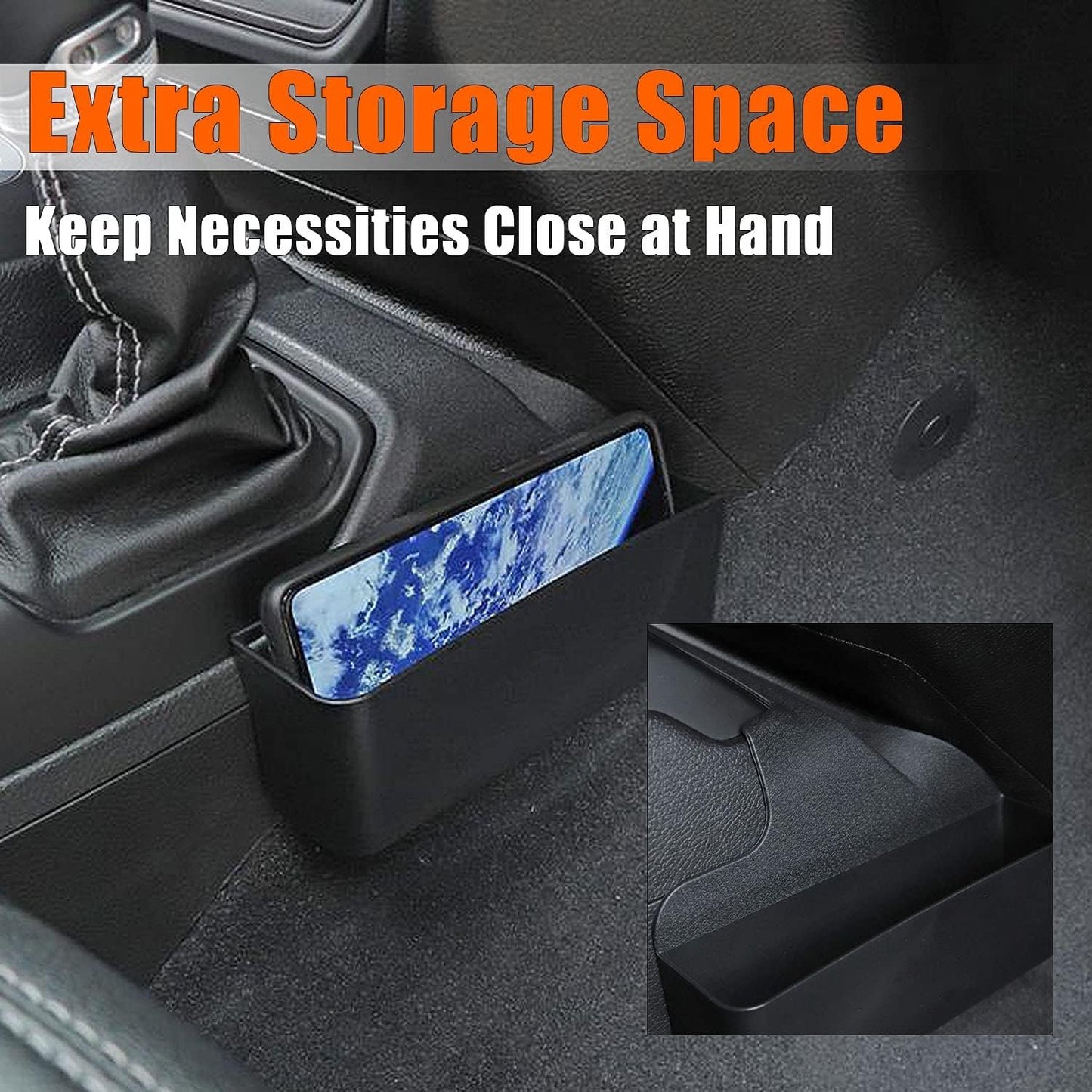 BaishenglinMotor Console Gear Shift Organizer Tray Compatible with Jeep 2018-2024 Wrangler JL JLU Gladiator JT Side Storage Box Interior Accessories