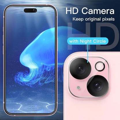 JETech Privacy Screen Protector for iPhone 15 6.1-Inch with Camera Lens Protector, Anti-Spy Tempered Glass Film, Easy Installation Tool, 2-Pack Each