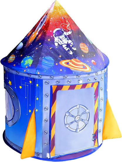 Nicecastle Play Tent for Boys Girls Kids,Rocket Ship Astronaut Spaceship Space Castle Playhouses Indoor Outdoor Game Party Birthday Gifts Bed Toy Toddler Pop Up Tunnel Foldable Tent for Baby Children
