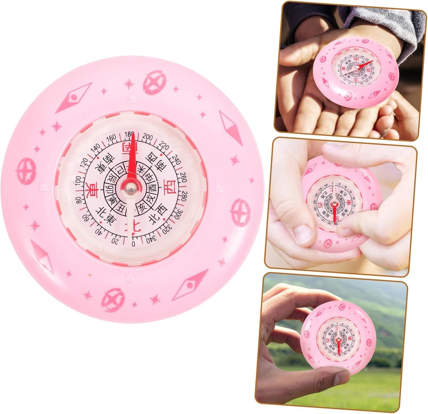 GOOHOCHY Mini Compass for Student Outdoor Portable Plastic and Metal Material Compact Design Random Color
