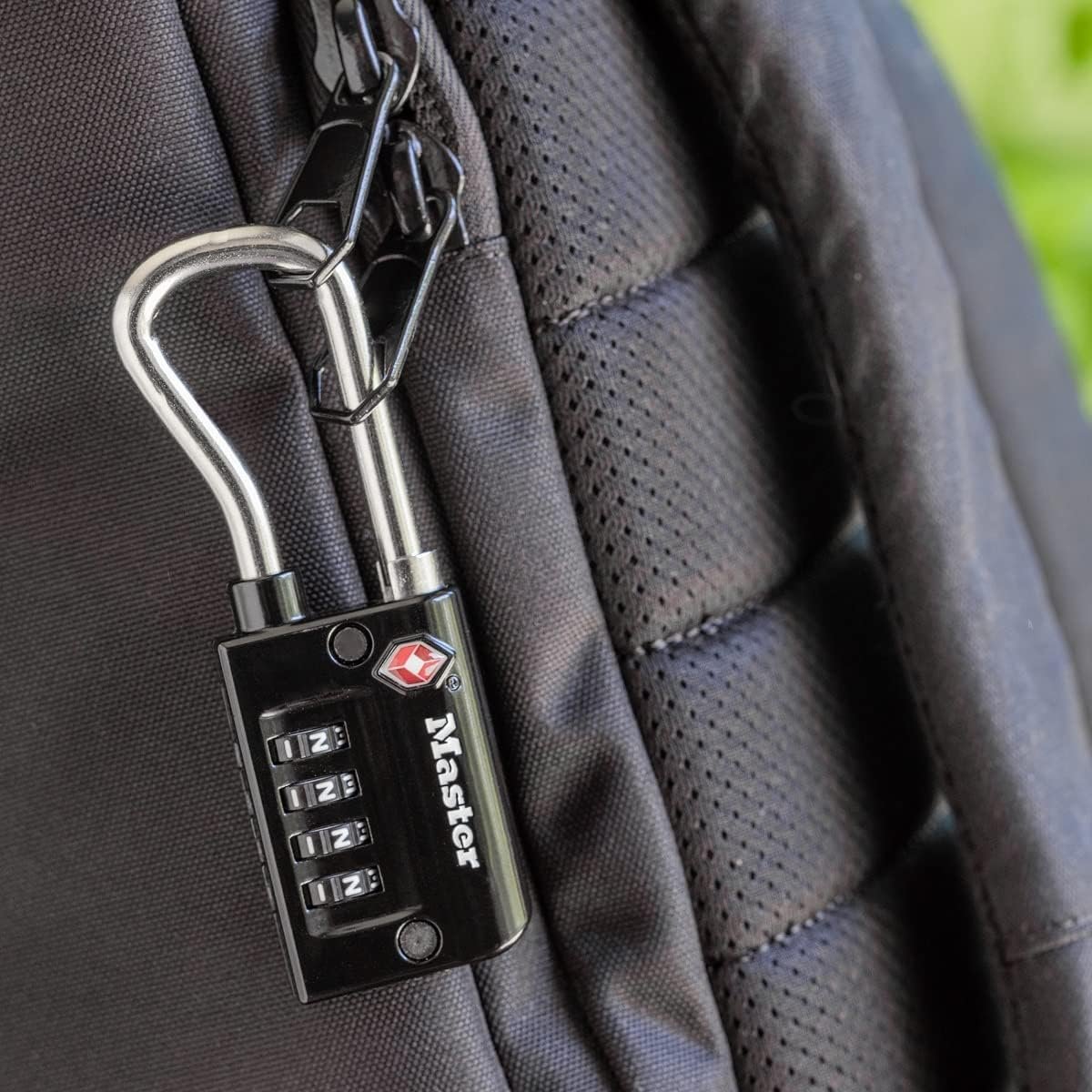 Master Lock Padlock, Set Your Own Combination TSA Accepted Luggage Lock, 1-5/16 in. Wide, 4696D, Black