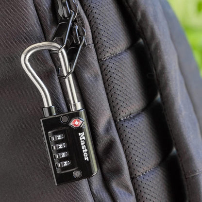 Master Lock Padlock, Set Your Own Combination TSA Accepted Luggage Lock, 1-5/16 in. Wide, 4696D, Black