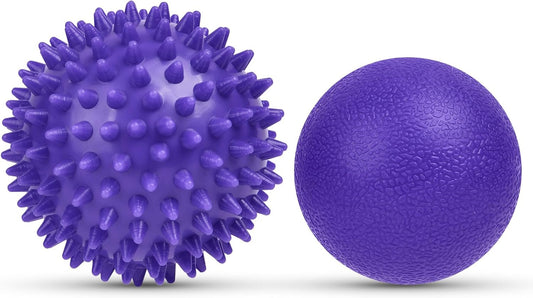 URAQT Massage Balls, 2 Pieces Lacrosse Ball Massage Ball Muscle Massage Ball for Self-Massage, Massage Balls Set of Massage Balls for Muscle Recovery (Purple)