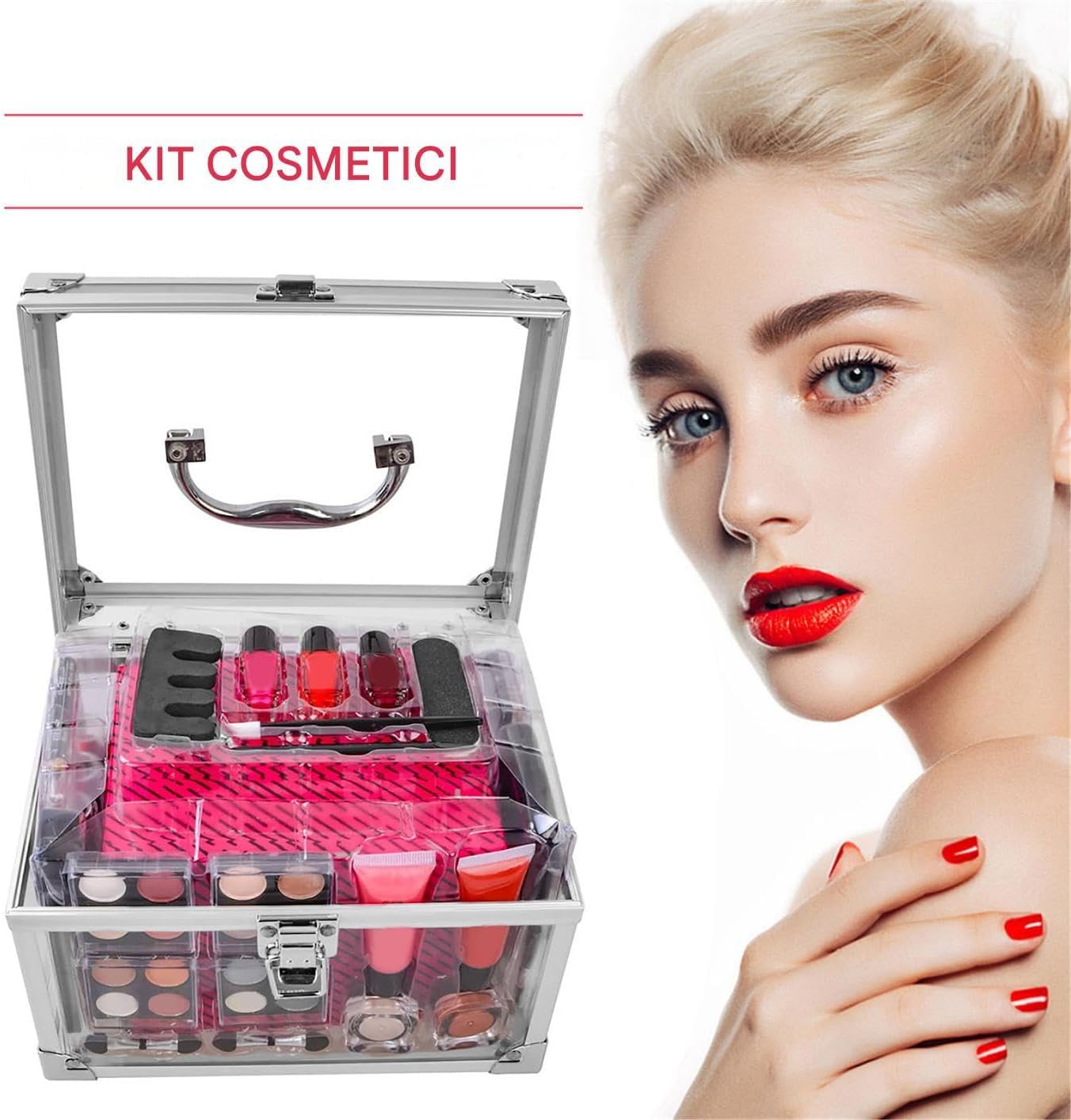 Beginner Makeup Kit for Adults, Complete Makeup Kit for Women, Professional Beauty Tools with Cosmetic Bags, Face Makeup Accessories for Beginners and Everyday Use