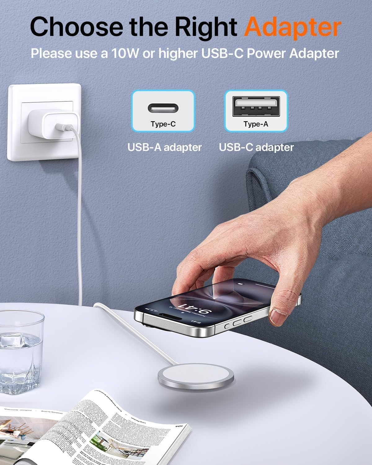EXW Magnetic Wireless Charger, 15 W Fast Wireless Charger for magsafe, Compatible with iPhone 16/15/14/13/12 Series and AirPods 4/3/2/Pro/Pro 2 (White)
