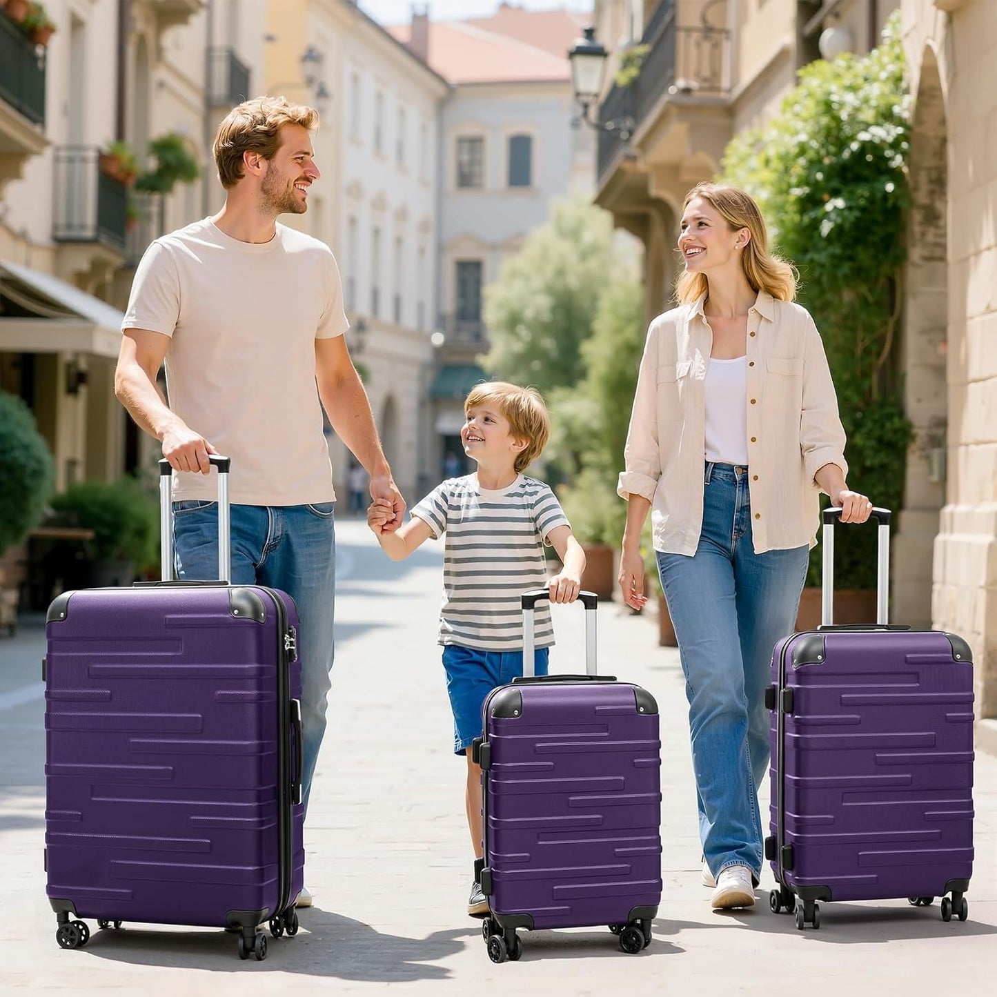 COOLIFE Suitcase Trolley Hard Ultralight and Spacious, Side Combination Lock with TSA, 4 Wheels for Easy Transport, grey, Side combination lock with TSA, 4 wheels for easy transport
