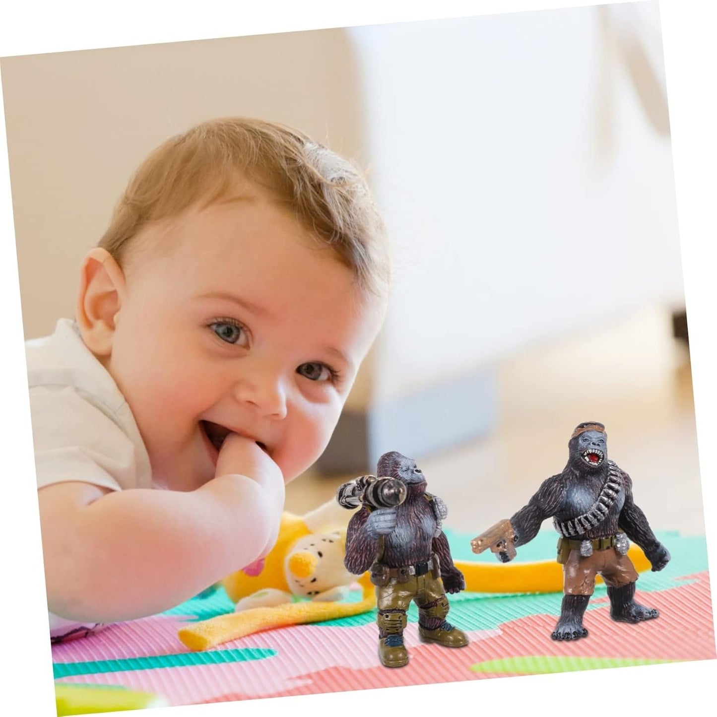 PRETYZOOM 1 Set Orango Giocattolo Gadget Casa Brainer Toys Oggettistica Casa Ornamento Animale Adorabile Animale Decorazione Animale Mini Animale Plastica Black 2 Pz